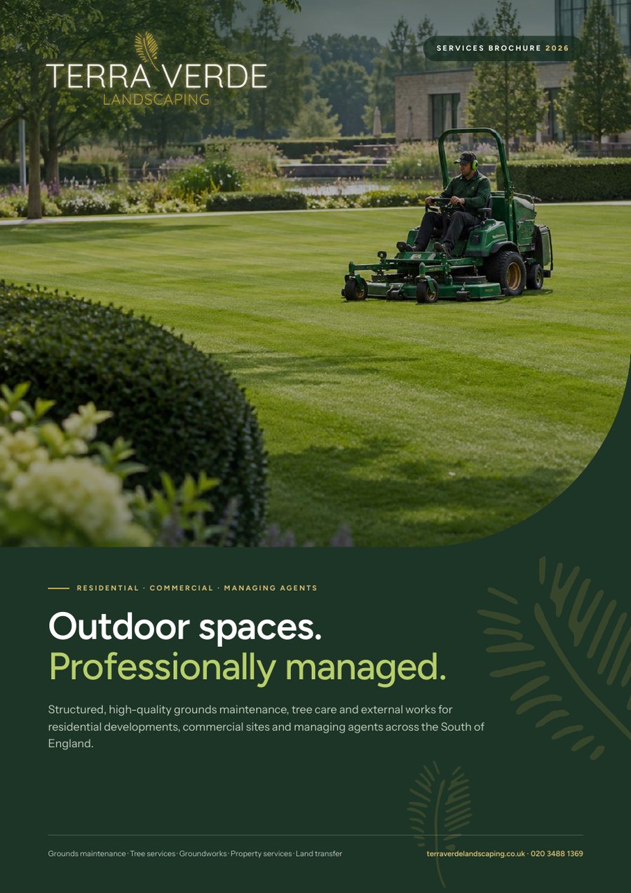 Cover of the Terra Verde Landscaping 2026 services brochure